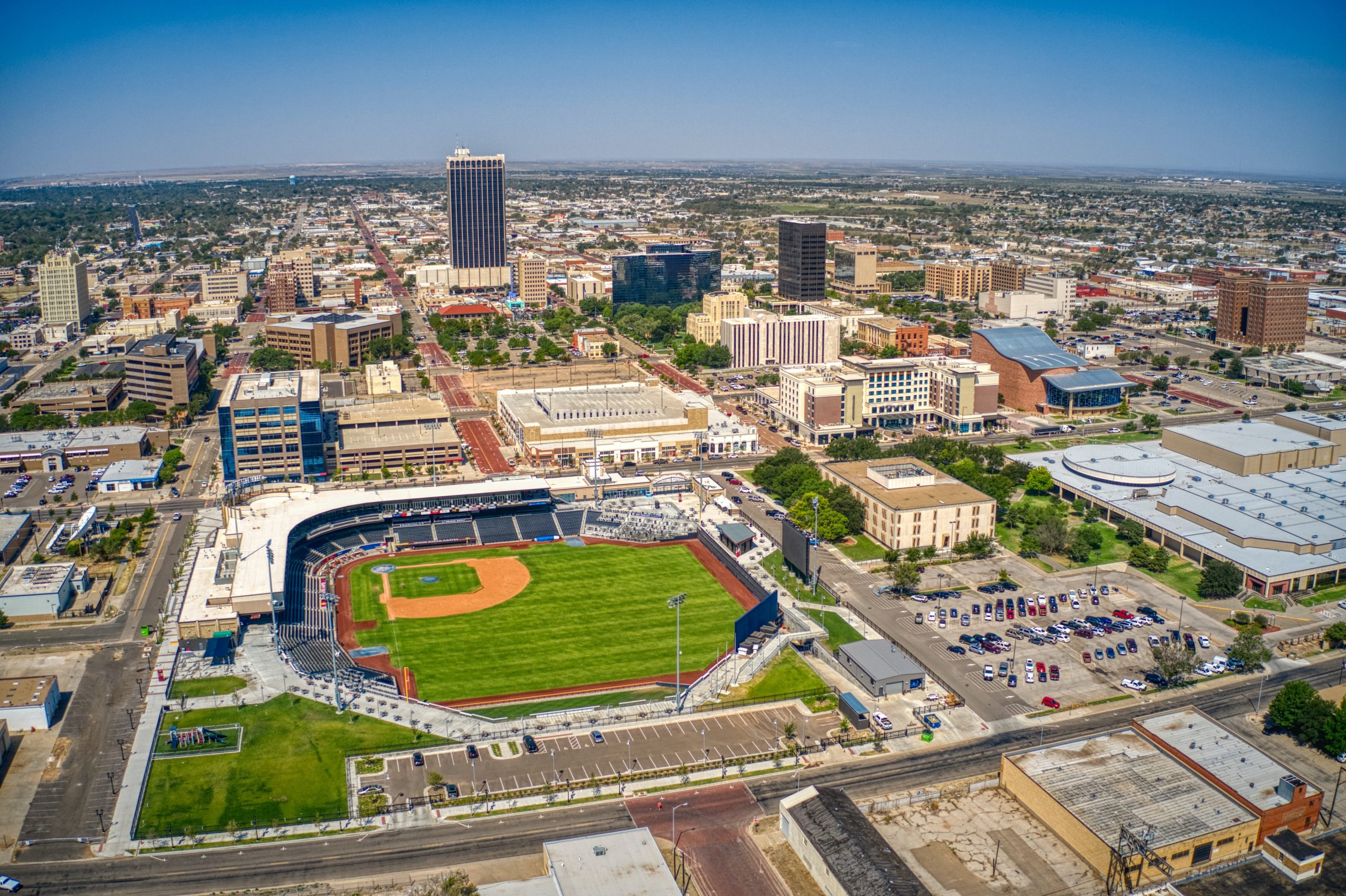 Aerial,View,Of,Downtown,Amarillo,,Texas,In,Summer