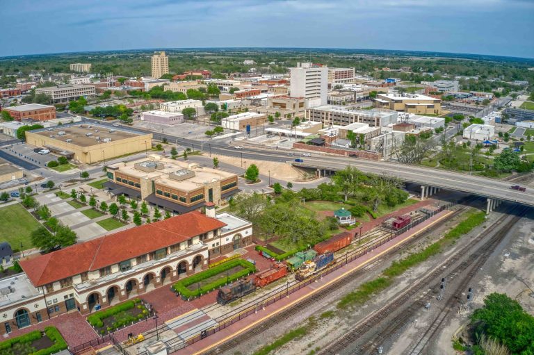 Aerial view of Temple, Texas during Spring